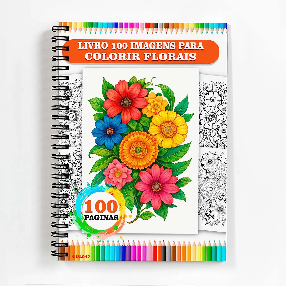 Review: Livro de Colorir 100 paginas Adulto Antiestresse Flores | Arteterapia Floral Relaxamento | — Vale a Pena?