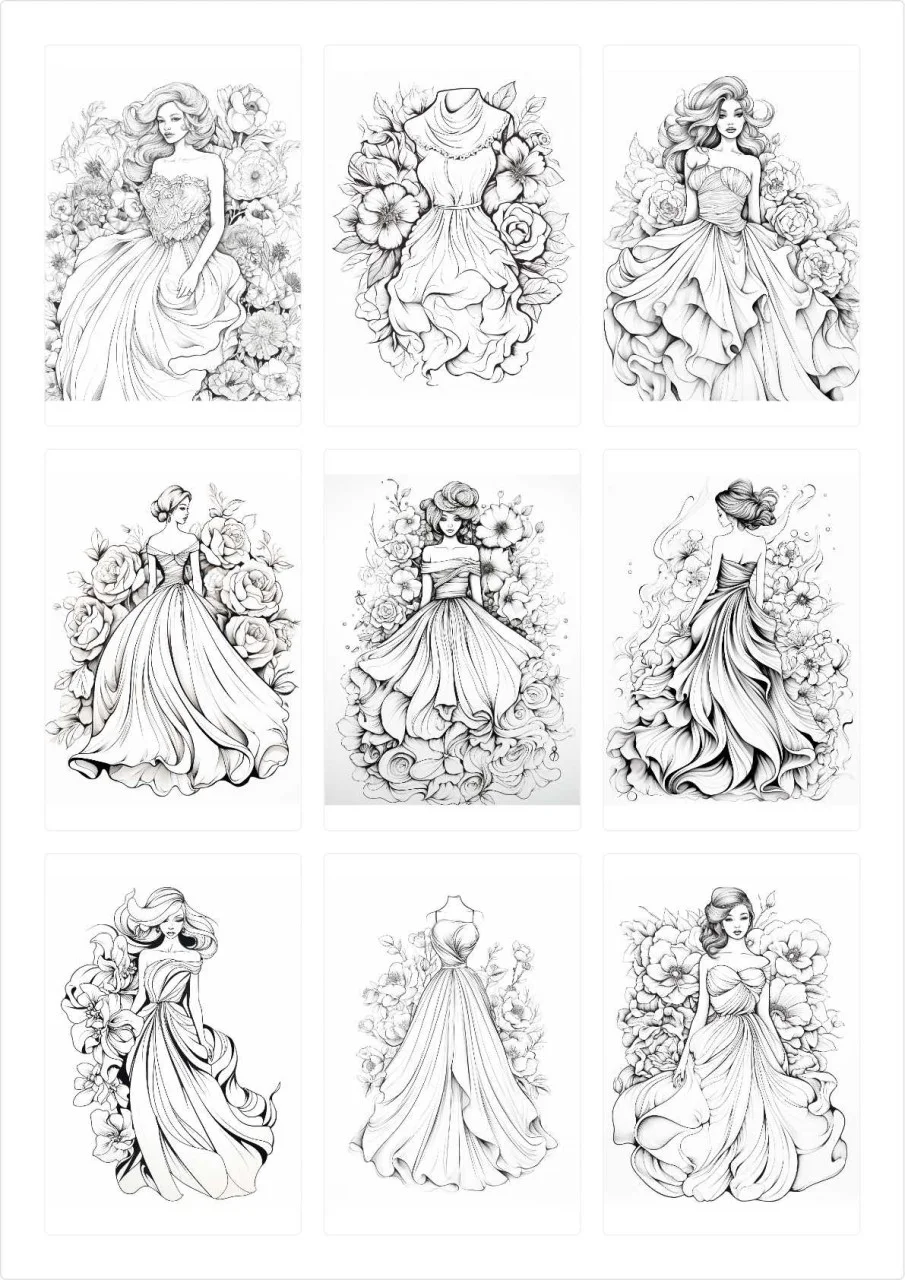 Review: Livro de colorir 60 imagens de vestidos com flores 1 edição COLL-089-01 — Vale a Pena?