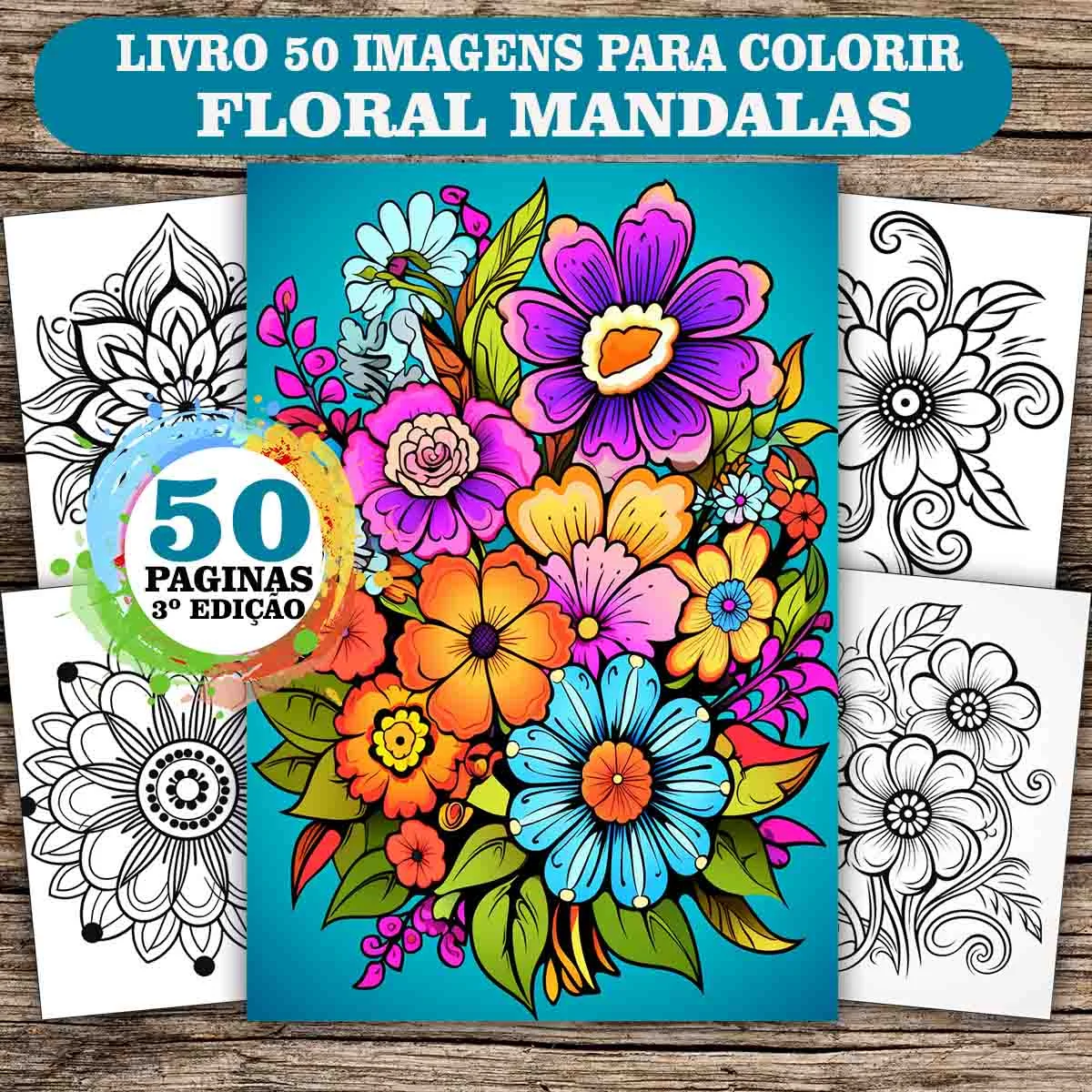 Livro de Colorir Mandala Floral Adulto Antiestresse | Arteterapia para Relaxar | 3ª Edição -03